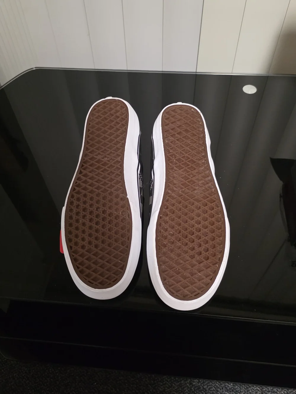 Vans Checkerboard Slip-On Loafers - Black and Gray